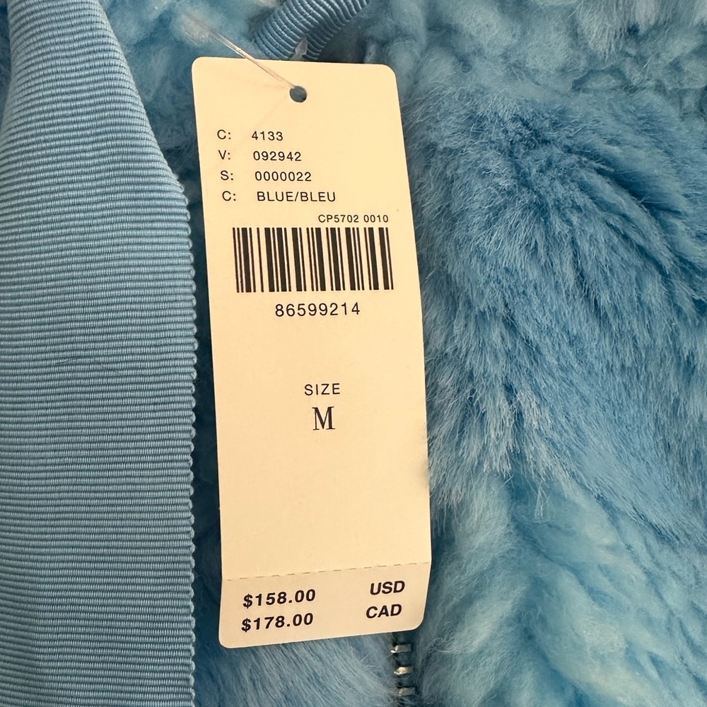By Anthropologie Cropped Faux Fur Hoodie Jacket NWT - Picture 12 of 13